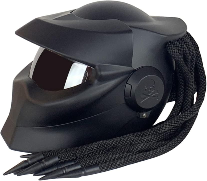 Motorcycle Full Face Helmet Front Flip Visor Helmet with Braids and Warning Lights for Men Women Offroad Cruiser Chopper DOT/ECE Approved Personalized Motorcycle Helmet
