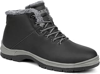 CARENURSE Mens Winter Snow Boots Water Resistant Warm Fur Lined Anti Slip Work Ankle Shoes Casual Lightweight Hiking Outdoor Trekking Boot