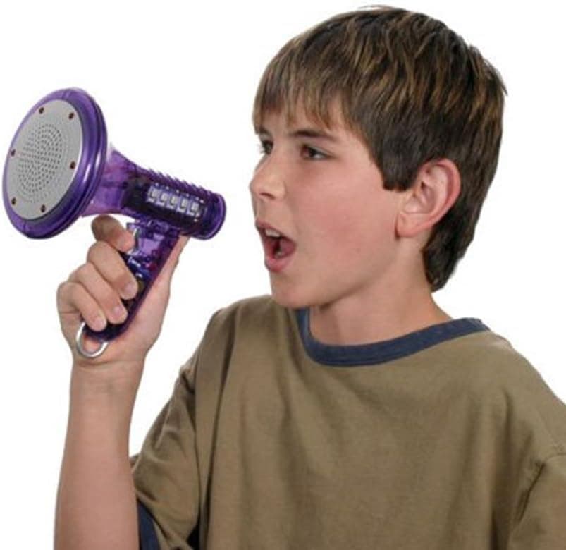 Toysmith Tech Gear Multi Voice Changer – Megaphone Toy with 8 Voice Effects and LED Lights – Fun Outdoor Toy for Kids Ages 5+ – Cool Gag Gifts or Birthday Gift Idea – Colors May Vary, Battery Included