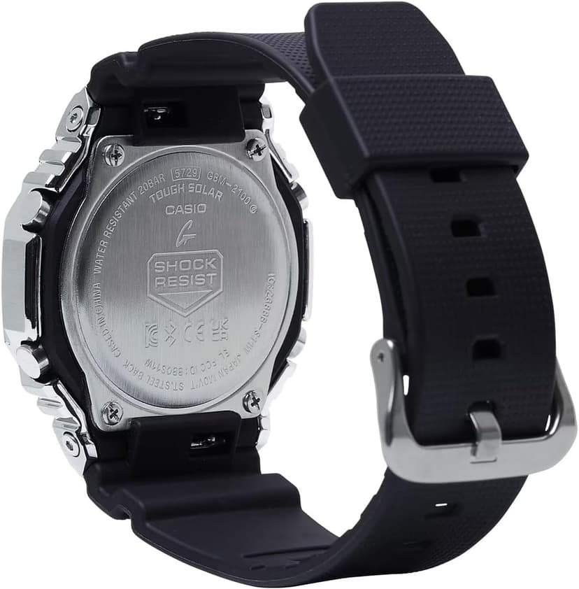 Casio G-Shock G-Steel Solar Connected Green Dial Black Resin Strap Watch - GBM2100A-1A3