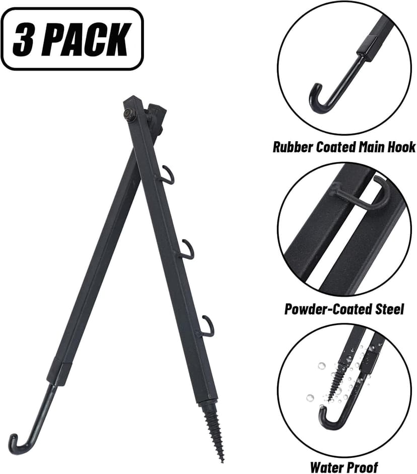 Highwild Tree Stand Bow Hanger Gear Holder Accessory Hook - Pack of 3