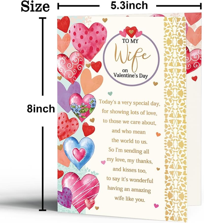 Valentines Day Card for Wife, Valentine's Day Gifts for Wife