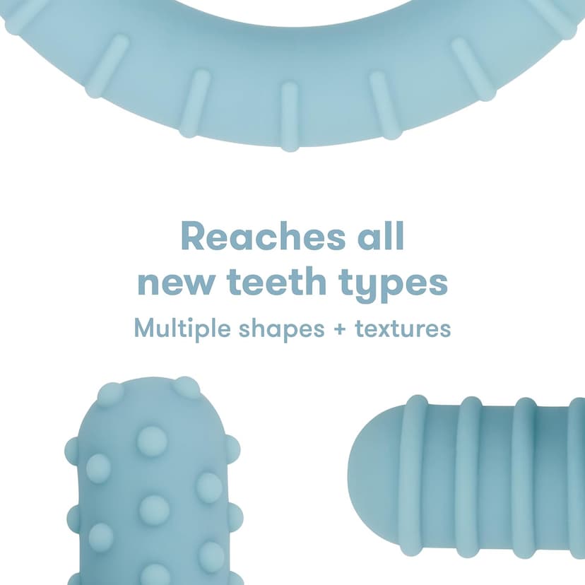 Frida Baby Get-A-Grip BabyTeether for Teething Relief | 100% Food-Grade Silicone Teething Toys for Baby 0-6, 12, 18 Months Infant, BPA-Free, PVC-Free | Blue