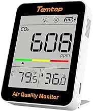 Temtop CO2 Monitor Indoor air Quality Monitor Portable CO2 Meter, CO2, Temperature, Humidity Home, Office or School