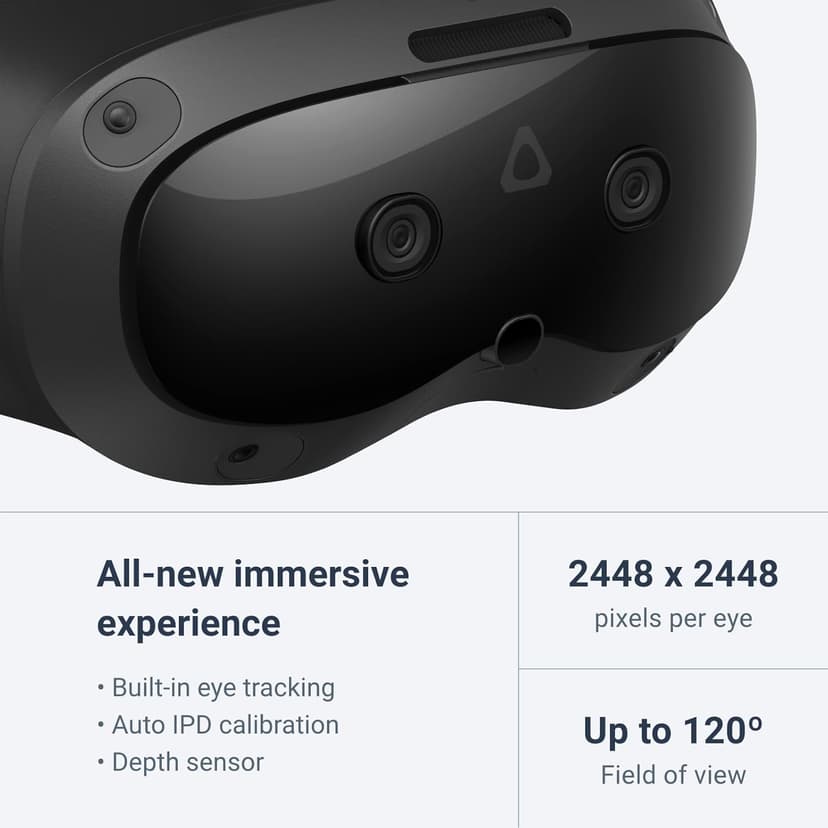 HTC Vive Focus Vision — Mixed Reality and PC VR Headset + Controllers — Consumer Edition