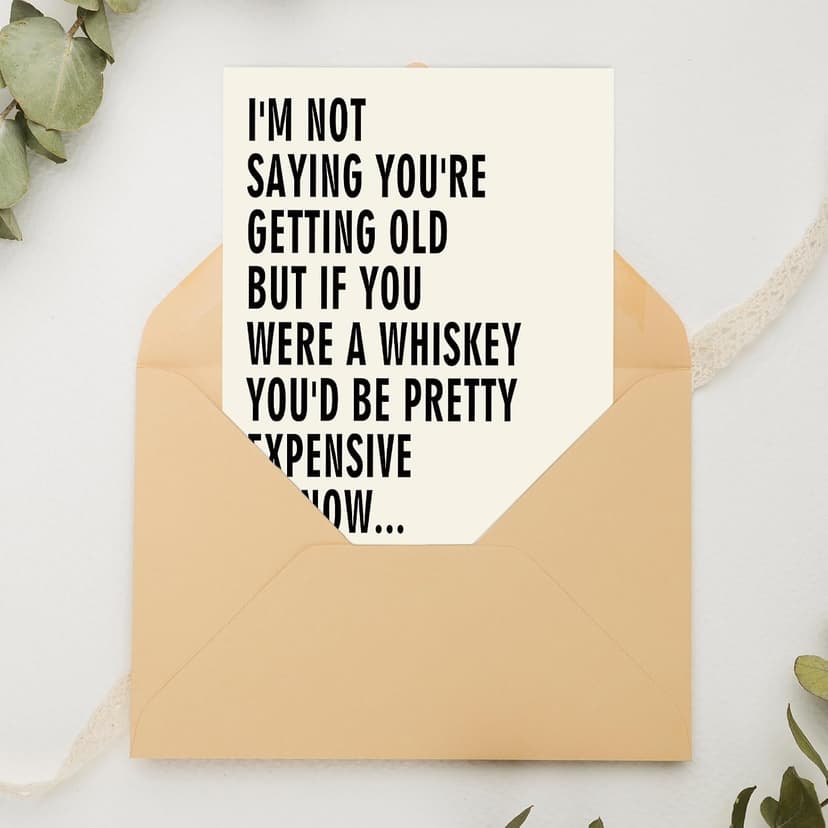 Whiskey Humor Birthday Decoration for Father, Happy Birthday Dad Card with Printed Message Inside FANCYLUCKY Funny Birthday Card Gift for Dad from Son Daughter B0GY3N7SWG