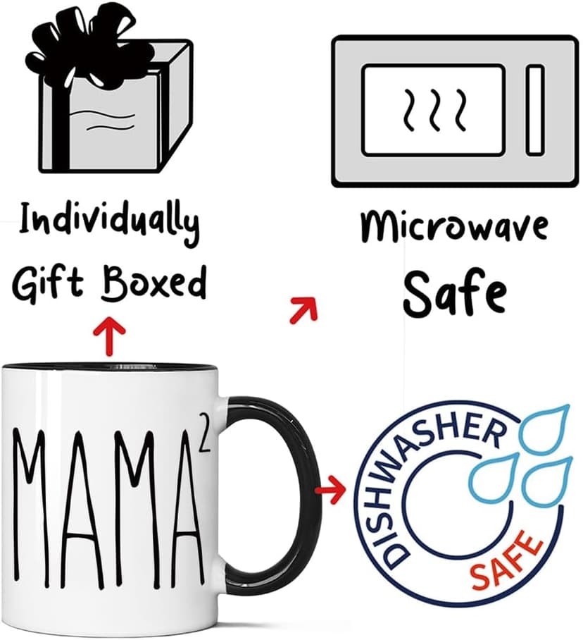 VLUG Promoted to Mom Again Mug, New Mom to Be Again Gifts, Mama of Two Kids Mug, Pregnancy Announcement Gift for 2026 Mother, New Great Mamas Mugs, Baby Shower Mothers Day Gifts