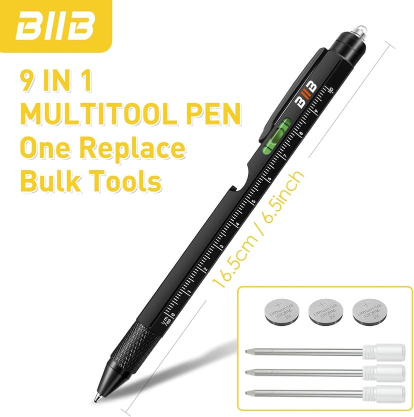 Christmas Mens Gifts for Him Dad Husband, White Elephant Gifts for Adults, Dad Gifts Gadgets for Men BIIB Mens Stocking Stuffers Gifts for Men Teens Adults 9-in-1 Multitool Pen B081381JD4