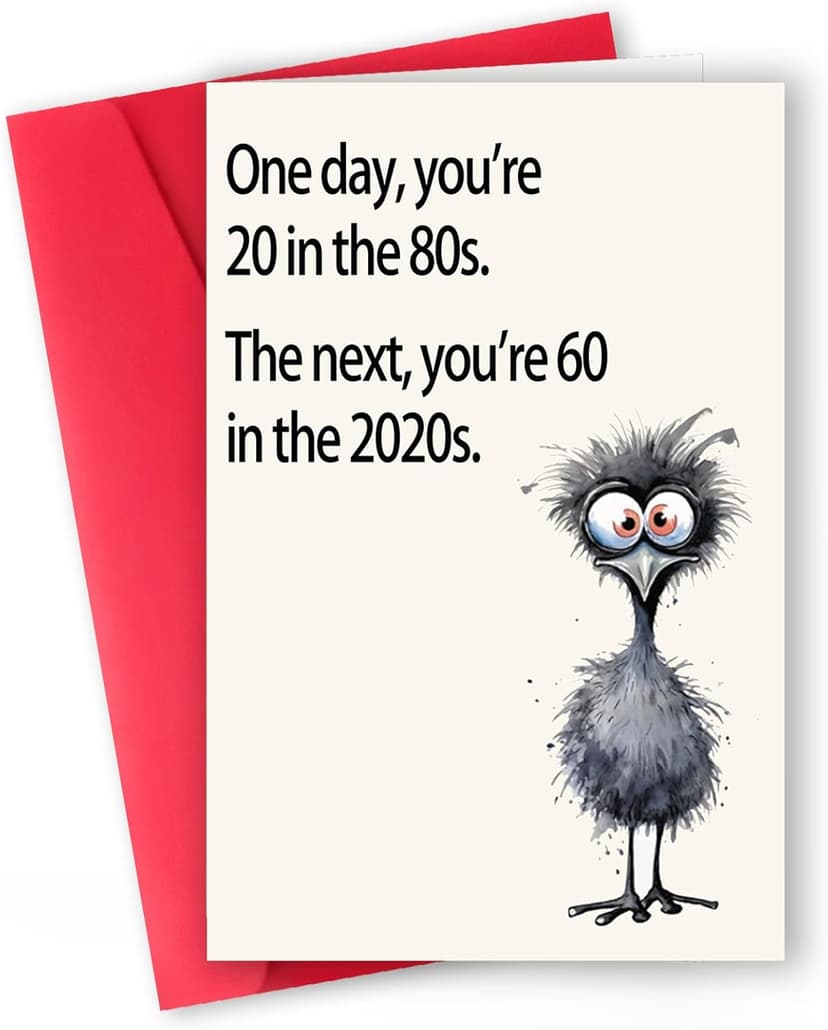 Funny 60th Birthday Card for Women Men, Unique 60th Birthday Gift for Mom, Dad, Friends – Hilarious 60th Birthday Decorations for Him or Her, Cool Card Gift for 60 Year Old Woman or Man