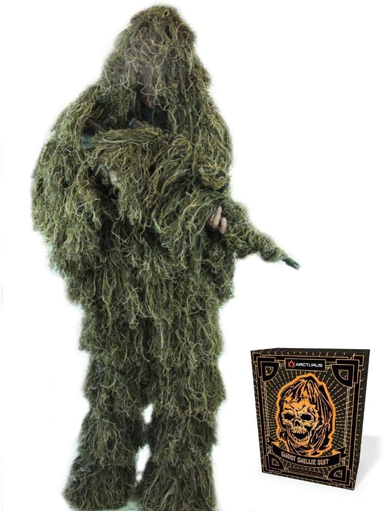 Arcturus Ghost Ghillie Suit | Ultra-Dense Design | Superior Camo Coverage for Hunters, Military, Snipers, Airsoft & Paintball