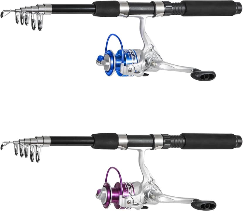 Tripquips Fishing Pole Combo, 6.9ft 2Pcs Telescopic Rods Set, Collapsible Fishing Rods, 2PCS Spinning Reel Set with Carrier Bag Freshwater Fishing Rod and Reel Combos Kits