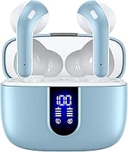 TAGRY Bluetooth Headphones True Wireless Earbuds 60H Playback LED Power Display Earphones with Wireless Charging Case IPX5 Waterproof in-Ear Ear buds with Mic for TV Smart Phone Laptop Computer Sports