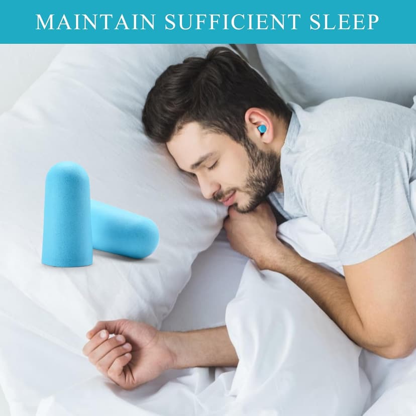 Lenicany 30Pair Soft Foam EarPlugs, 32dB Disposable Sound Blocking Noise Cancelling Ear Plugs for Sleeping/Concerts Loud Music/Shooting Guns/Work Construction, Hearing Safety Protection (Blue)