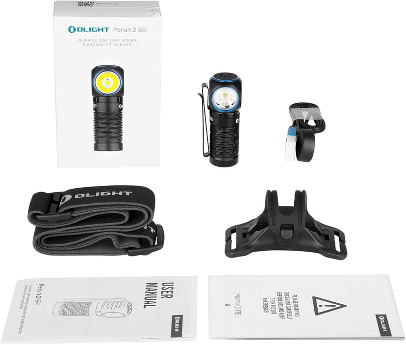 OLIGHT Perun 2 Mini Headlamp 1100 Lumens LED Head Flashlight, Rechargeable Headlight with Red Light Option, Great for Working, Hiking, Camping and Climbing (Black Cool White: 5700~6700K)