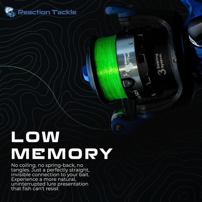 Reaction Tackle Monofilament Fishing Line - Premium Nylon Mono Line, Strong & Abrasion-Resistant, Low Memory for Smooth Long Casts - Freshwater & Saltwater