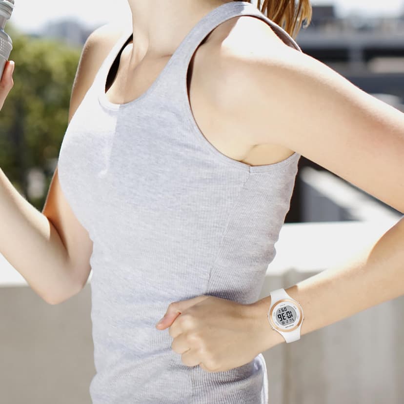 GOLDEN HOUR Waterproof Sport Women's Digital Chronograph Silicone Strap Watch