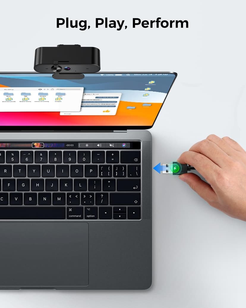 Edew 1080P Webcam Computer Camera with Microphone & Wide View - Auto Light Correction Webcam for PC, Mac, Laptop, Desktop - Built-in Privacy Cover Plug & Play USB for Zoom/Skype/Streaming