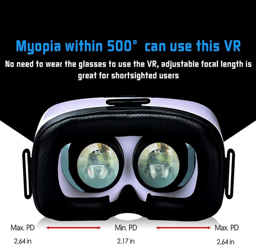 UMEEUTOO 2025 New VR Headset for iPhone & Android Phone, Virtual Reality Goggles for VR Game Video Movies, Education,Kids, Compatible with Phones 4.5"-6.3"