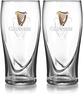 Guinness 20oz Beer Glasses Twin Pack | Certified Official Merchandise | Ideal gift for Beer Lovers