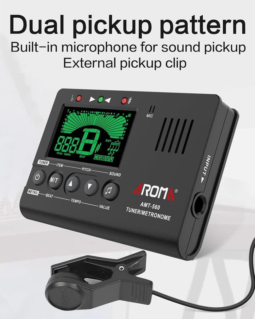 Ulumac Aroma 3 in 1 Digital Metronome Tuner for All Instruments - Guitar, Piano, Violin, Bass, Ukulele, Trumpet, Flute, Clarinet - Accurate Chromatic Tuner, Metronome, Tone Generator, Easy Operation