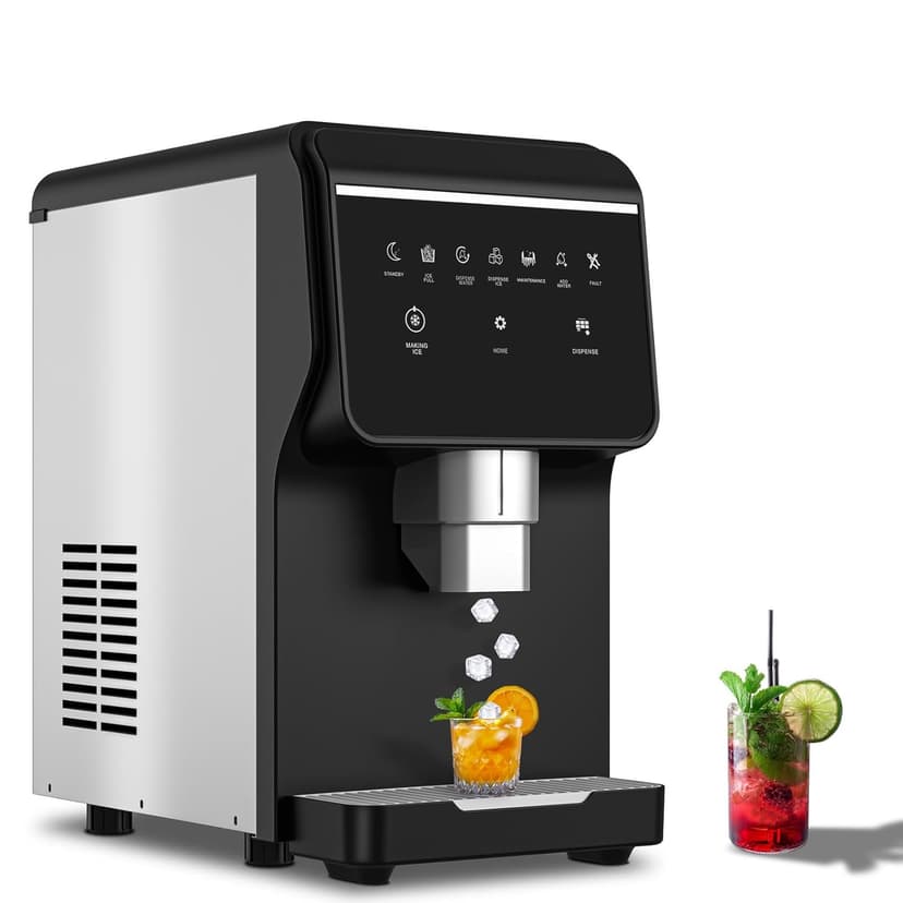 120LB/Day Commercial Under Counter Ice Maker with Smart LCD & Customizable Ice – Under Counter Freestanding, Built 25LBS Ice Storage 6-Min Quick Cycle, Energy Efficient