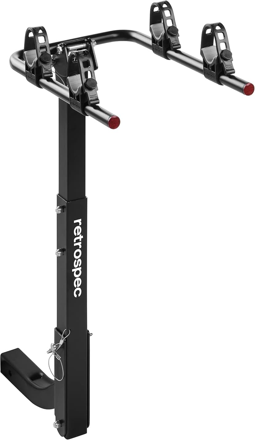 Retrospec Lenox 2-5 - Bike Hitch Rack for Cars, Trucks, SUVs with 2” Hitch | Foldable Steel Frame with Anti-Rattle Adapter, Tie Down Cradles and Straps - Fits Most Frames