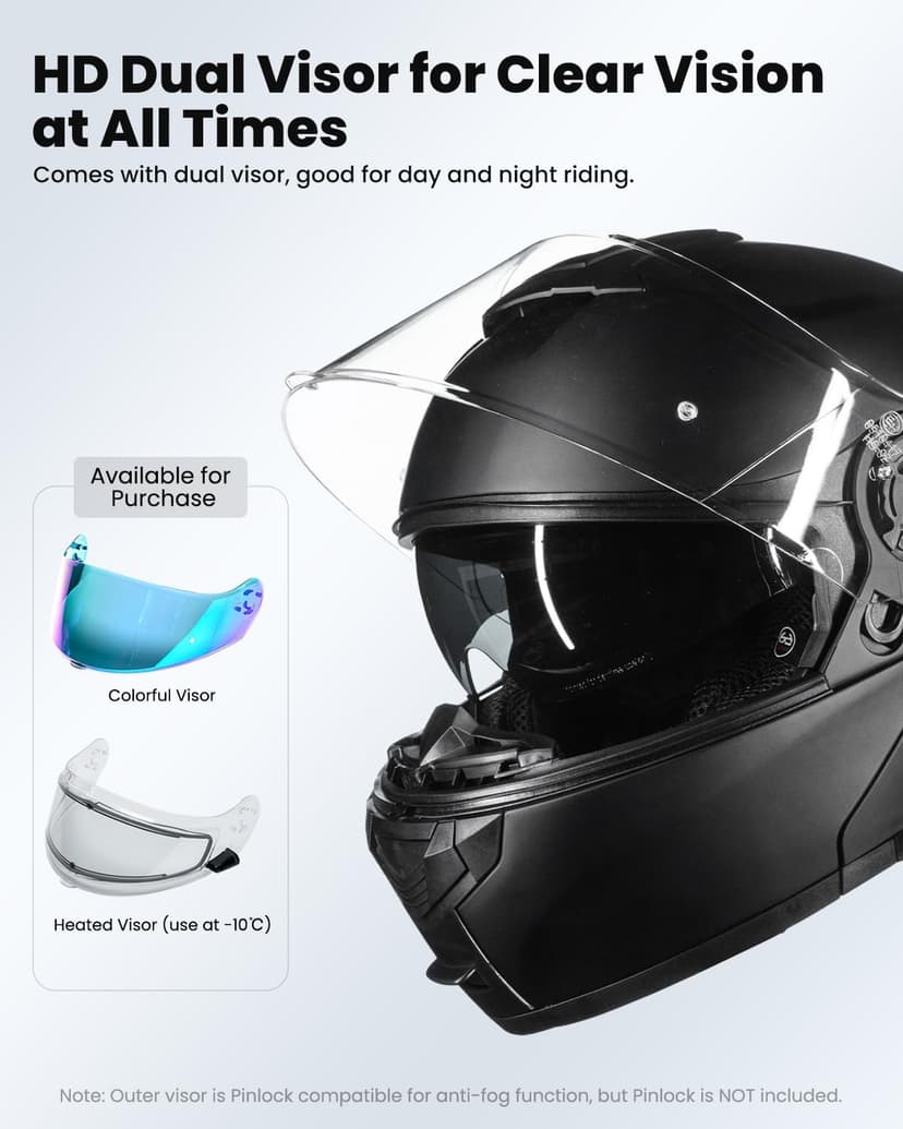 ILM 159BT Bluetooth Modular Motorcycle Helmet 2-3 Riders Intercom Full Face Flip up Casco DOT with Face Mask (MatteBlack, L)