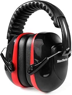 MaxWorks Noise Reduction Ear Muffs – NRR 26dB ANSI-Certified Hearing Protection, Adjustable & Foldable Design for Shooting, Mowing, Construction, and More