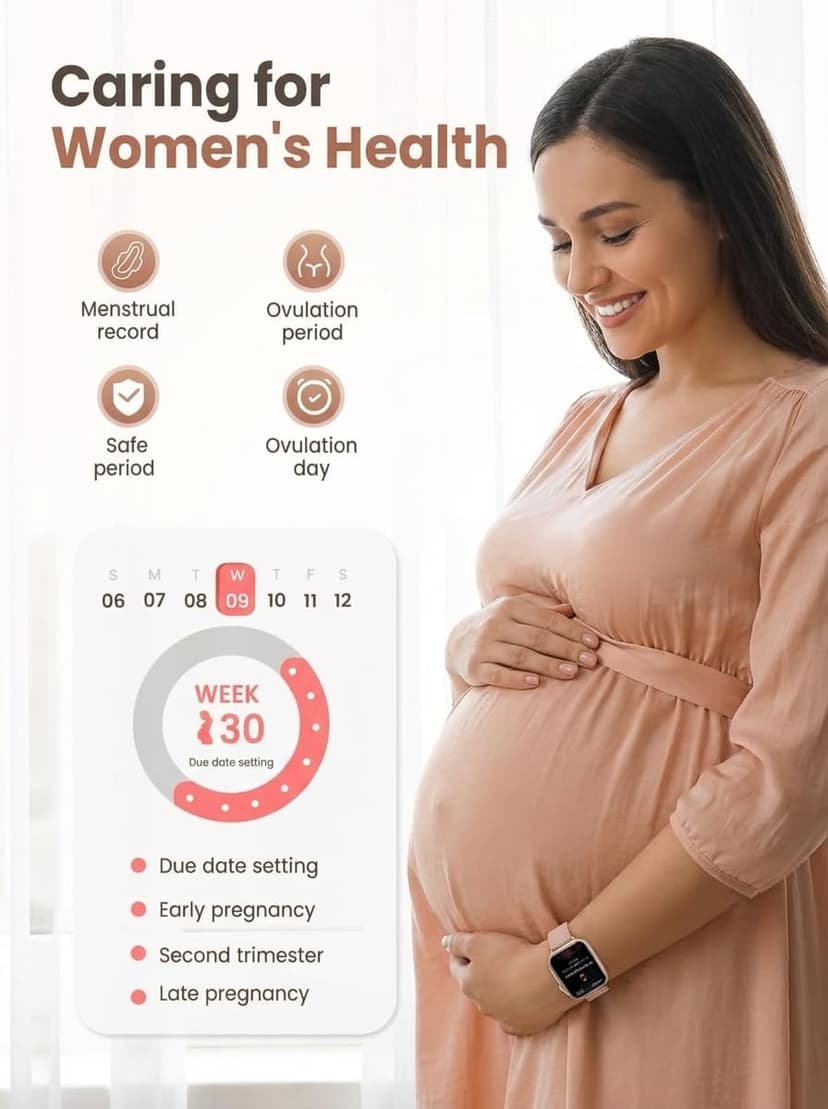 SKG V7 Pro Smart Watch for Women with Alexa & Bluetooth Calling, 1.69" Fitness Tracker with Heart Rate SpO2 Sleep Monitor, IP68 Waterproof, Long Battery & 200+ Dials for Android iPhone, Pink