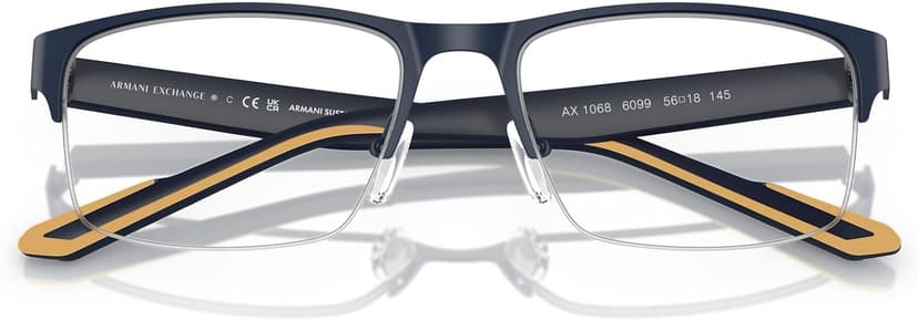 Armani Exchange mens Ax1068 Rectangular Prescription Eyewear Frames