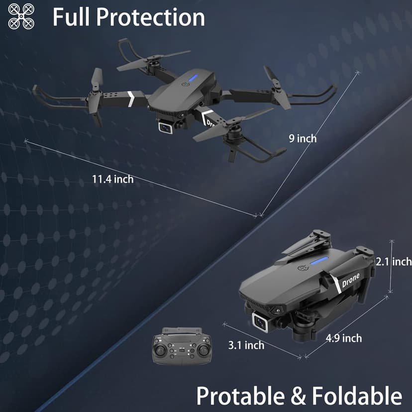 MOCVOO Drone With 1080P Camera for Adults Beginners Kids, Foldable RC Quadcopter, Toy Drones Gifts, FPV Drone Video, 2 Batteries, Carrying Case, One Key Start, Headless Mode, Waypoints fly, 360° Flips