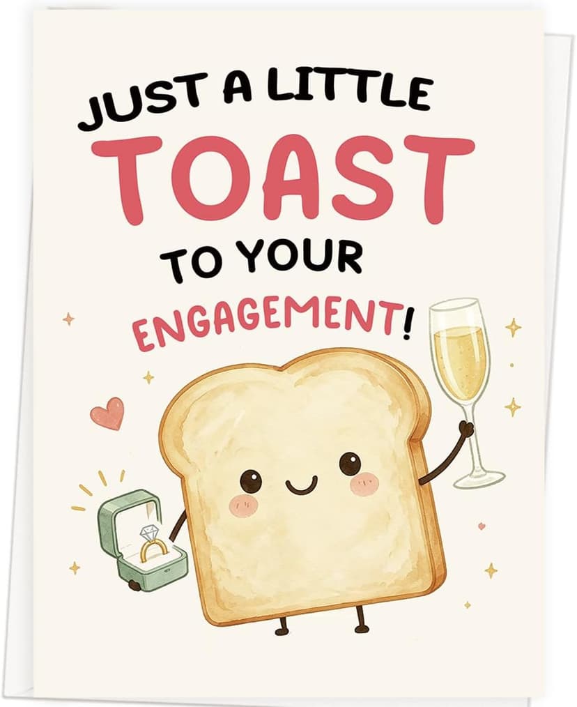 Funny Proposal Congratulations Decoration Gifts for Bride Groom Friend, Cute Toast Pun Design for Engagement Party, 5×7 Inch Asmallgf Happy Engagement Card Gifts for Couple Newlyweds B0H9LKYDPD