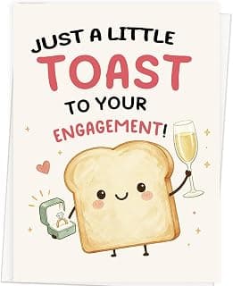 Funny Proposal Congratulations Decoration Gifts for Bride Groom Friend, Cute Toast Pun Design for Engagement Party, 5×7 Inch Asmallgf Happy Engagement Card Gifts for Couple Newlyweds B0H9LKYDPD