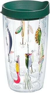 Tervis Fishing Lures Made in USA Double Walled Insulated Tumbler Travel Cup Keeps Drinks Cold & Hot, 16oz, Classic