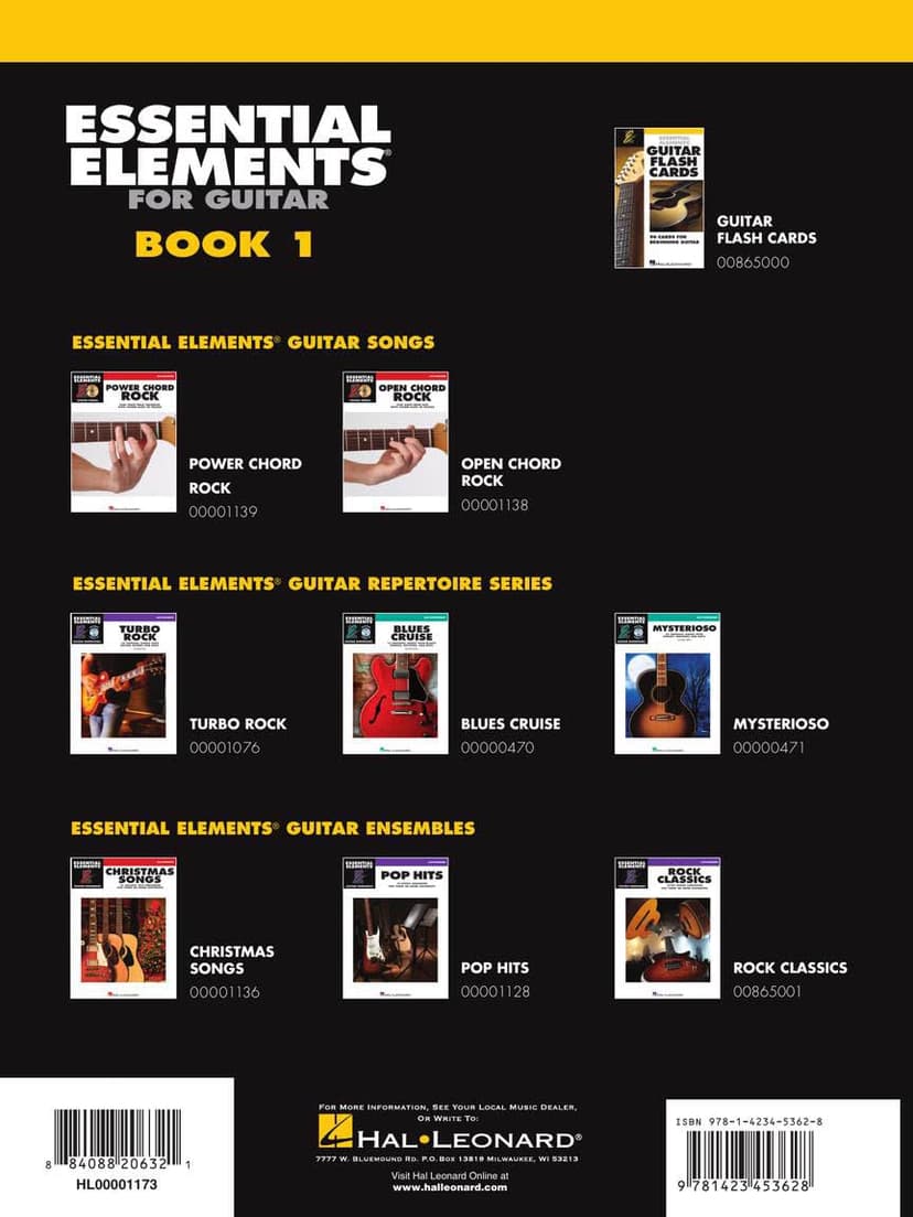 Essential Elements for Guitar Book 1 | Beginner Guitar Method with Chords, TAB, and Music Theory | Step-by-Step Lessons for Students and Teachers | Easy Guitar Songbook with Popular Songs