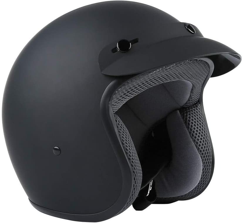 TCMT Adult Motorcycle 3/4 Open Face Helmet With Visor Cafe Racer Cruiser DOT Approved Size L