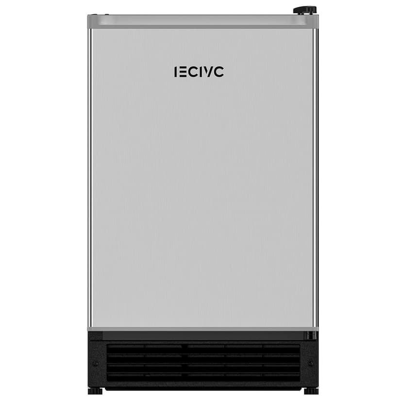 Under Counter Crescent Ice Maker Machine, 15'' W Drainless Built-in Ice Maker, 15 LBS/Day with 12 LBS Storage Bin, Perfect for Commercial Home Bar, No Drain