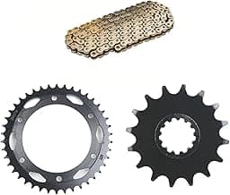 525H Motorcycle Chain & 16T/42T Sprocket Set for 1000cc Sportbike Models 2008-2016(525HO 120L 16T 42T)