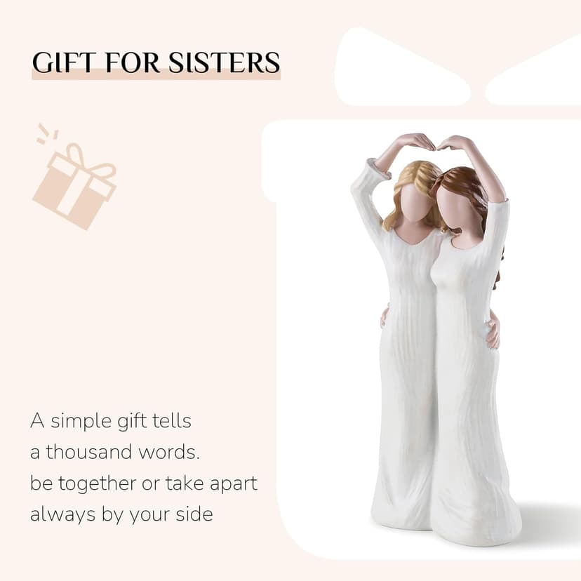 Gifts for Best Friends Women: Soul Sister Friendship Bestie Birthday Gift - Unique Present for Sisters from Sister Resin Figurines