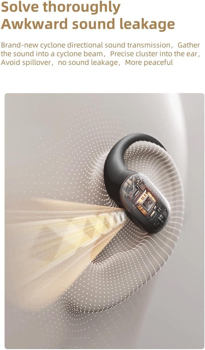 Open Ear Headphones, Over-Ear Earbuds with Ergonomic Ear Hooks, Bluetooth Headphones 5.4, 36 Hours Playback time, IPX5 Waterproof Touch Control Suitable for Cycling, Running, and Exercising (White)