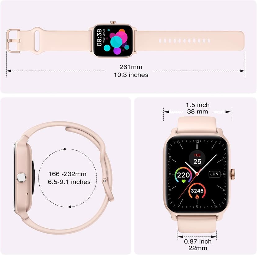 Fitpolo Fitpolo Smart Watch for Women Android & iPhone, Alexa Built-in [1.8" HD Screen] IP68 Waterproof Fitness Watch with Bluetooth Call (Answer/Make), Heart Rate/Sleep/SpO2 Monitor, 105 Sports Trackers