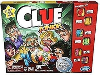 Hasbro Gaming Clue Junior Board Game for Kids Ages 5 and Up, Case of The Broken Toy, Classic Mystery Game for 2-6 Players