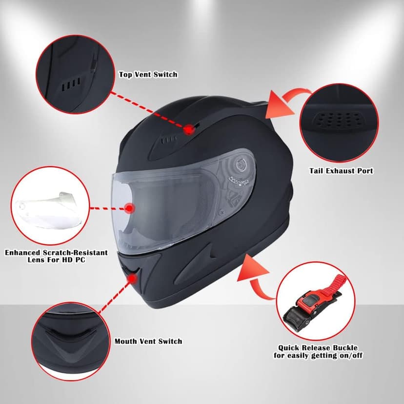 1STORM Motorcycle Bike Full FACE Helmet Mechanic