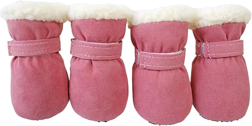 Small Dog Shoes for Winter, Snow Booties for Puppy, Outdoor Warm Dog Booties for Cold Weather (Black, Small)