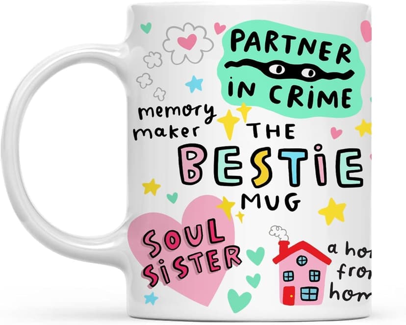 Gossby Bestie Coffee Mug - Best Friend Gift For Women - Friendship Gift for Female Friend - Friendship Gifts For Women Birthday - Gifts For Close Female Friends - 11oz White Ceramic Cup