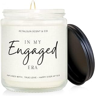Engagement Gifts for Couples – Lavender Scented Candle for Relaxation & Stress Relief (7oz) – Just Engaged Gifts for Her, Bride to Be, Fiance, Engagement Party Decorations, Handmade