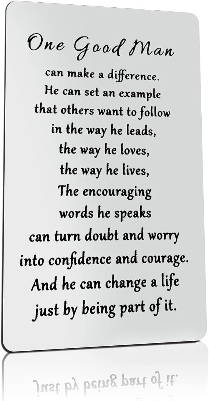 Xiahuyu Engraved Wallet Insert Card for Boyfriend Fiance Husband Good Man can Make a Difference Valentines Day Gifts Christmas Birthday Gifts Fathers Day Gift for Men Husband Uncle Dad Son Brother