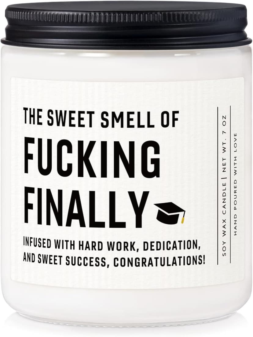 Shqiueos Funny Graduation Gifts for Her Him, Graduation Candle for Women Men Lavender Scented 7 Oz, 2025 Graduations Gifts for Masters Degree, College, High School, PhD Grad Gift for Nurse Law School