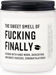 Shqiueos Funny Graduation Gifts for Her Him, Graduation Candle for Women Men Lavender Scented 7 Oz, 2025 Graduations Gifts for Masters Degree, College, High School, PhD Grad Gift for Nurse Law School