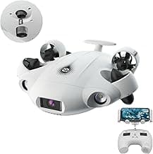【2025 New】V-EVO 4K60FPS Underwater Drone Kit with Removal SD Card, QYSEA AI Vision Lock 360° Omnidirectional Movement Underwater ROV with Depth Hold, Portable Robot with VR Control, Posture Lock